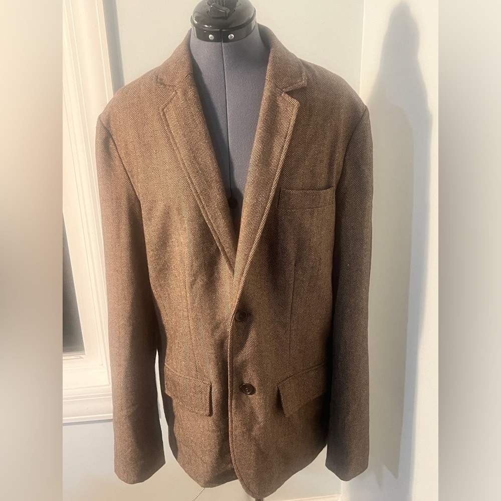 Urban Outfitters Fall Tweed Herringbone Fink Sz Large Men’s Blazer Jacket NWT